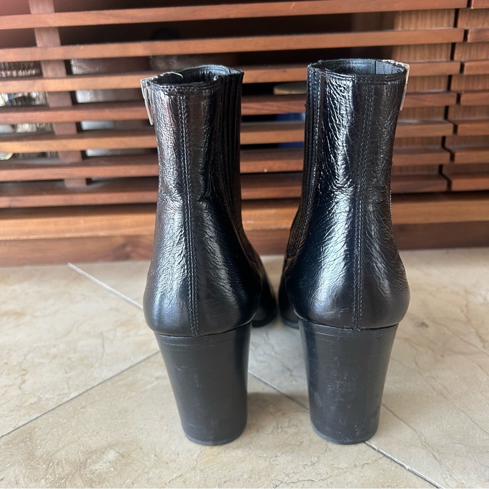 Saint Laurent Paris Black Leather Boots with Zipper Detail - Picture 6 of 16